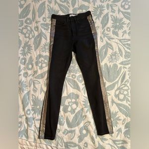 Athleta black jeans with gold racing stripes 🥇